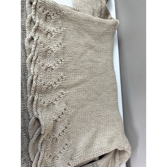 Vintage Vibes Limited Y2K Women S Sweater Cowl Neck Ombré Beige Gray Chunky Knit - Picture 12 of 13